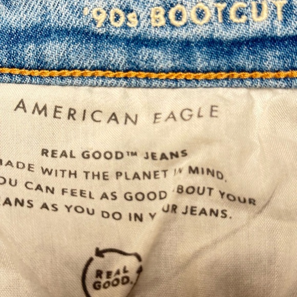 New AE '90s Bootcut Jean size 6/ 28w comfort stretch waistband in bright blue - Picture 10 of 13